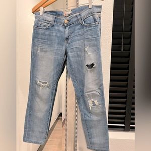 CURRENT ELLIOTT: THE ANKLE SKINNY SIZE: 27 COLOR: SUPER LOVED DESTROY W/PATCHES